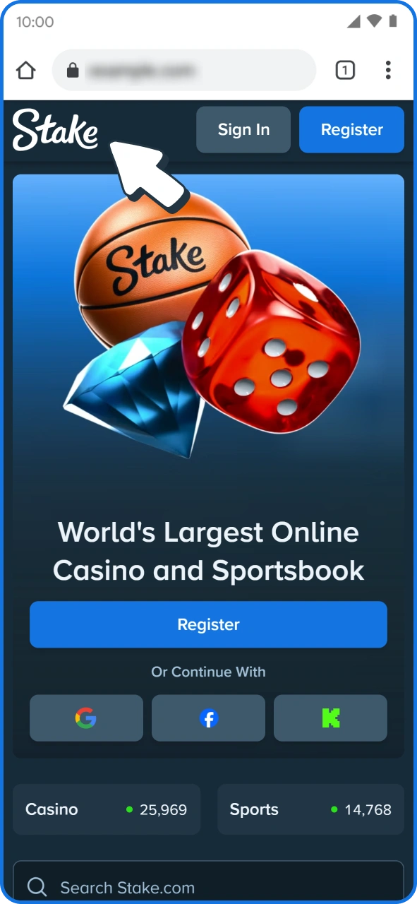 Visit official Stake website to get android app.