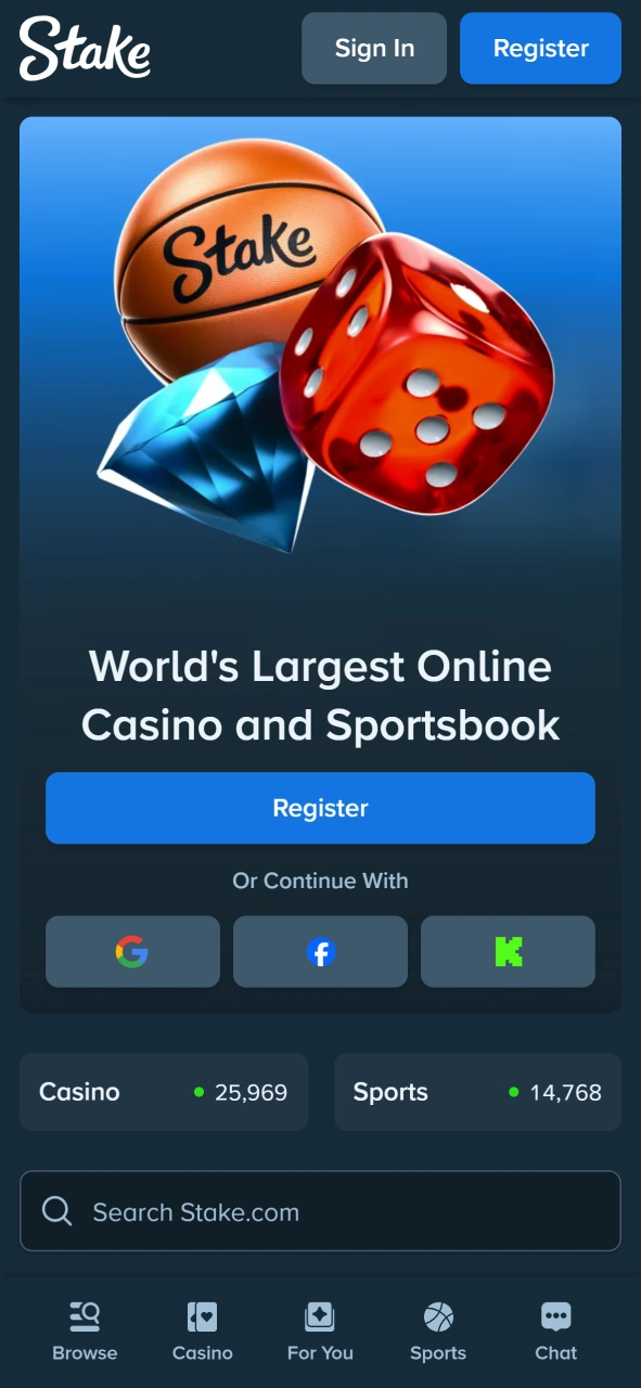 Check Stake app main page.