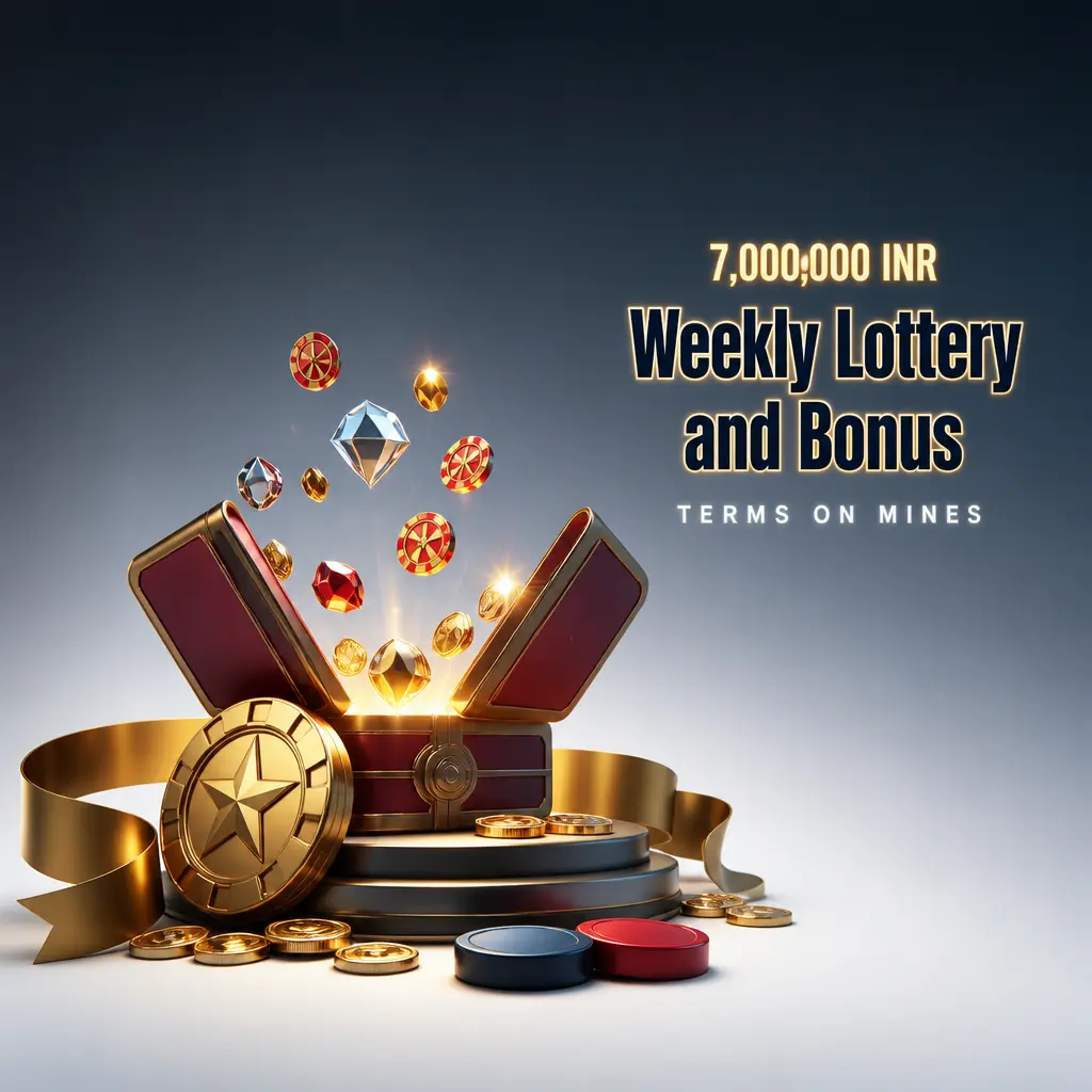 Stake India's 7,000,000 INR Weekly Lottery and bonus wagering terms explained for Mines game players