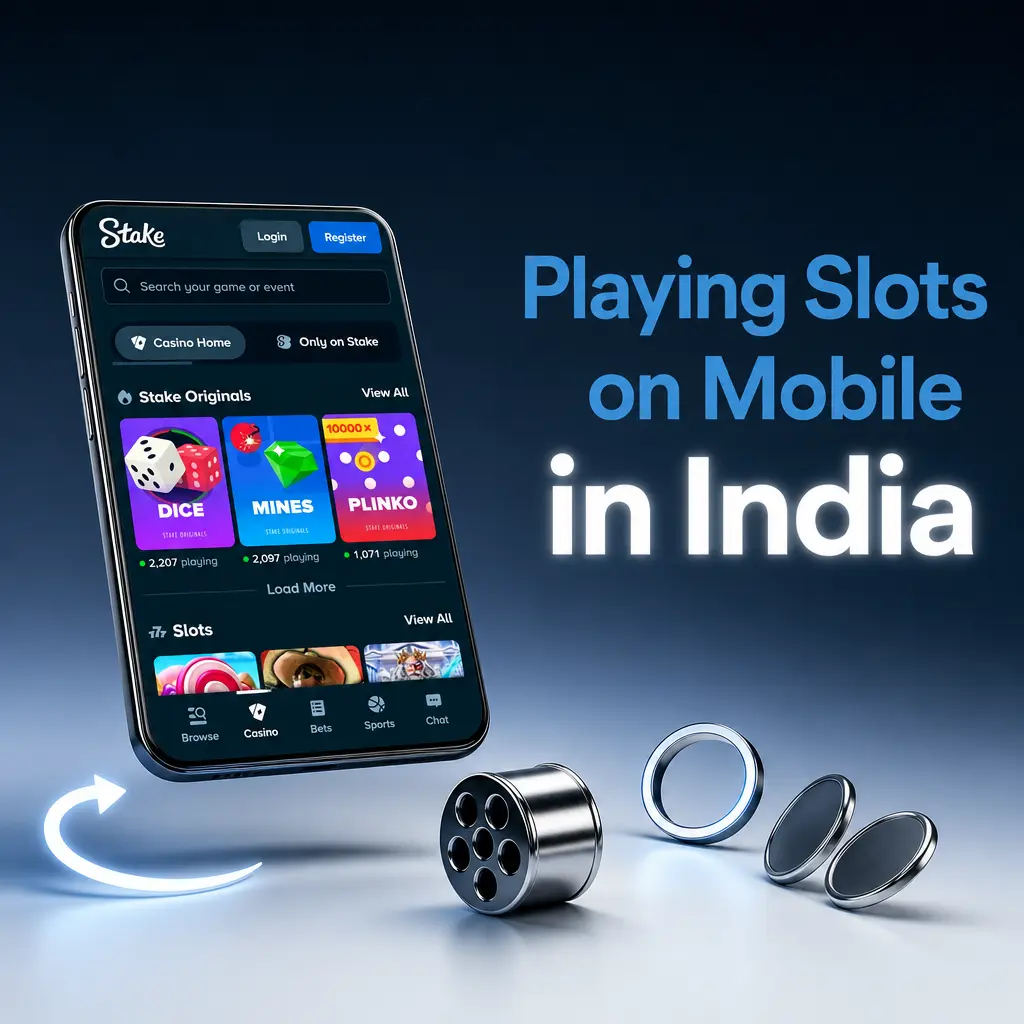Play Stake's full slot catalogue on mobile via browser—no download needed, fast loading, autoplay and quick-spin supported.